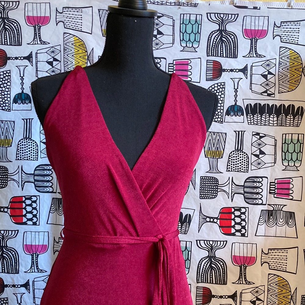 Fashion Nova Maldives Sunset Slinky Maxi Dress - Wine - XL